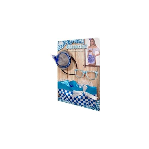 Oktoberfest Bierfest Accessoires-Set für Damen Brille, Schürze, Hut