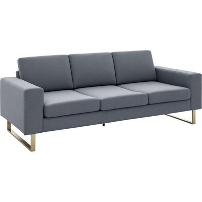 HOMCOM Polstersofa 3-Sitzer Sofa Stoffsofa Sitzmöbel Fernsehsessel Kissen Armlehne Leinen