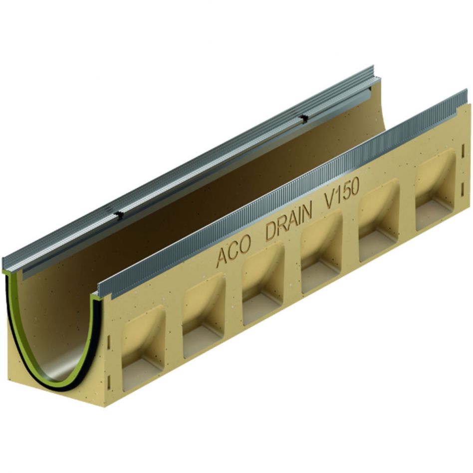 ACO Drain Multiline Seal in V150 Entwässerungsrinne mit Sohlengefälle, Stahl verzinkt, 3 Image