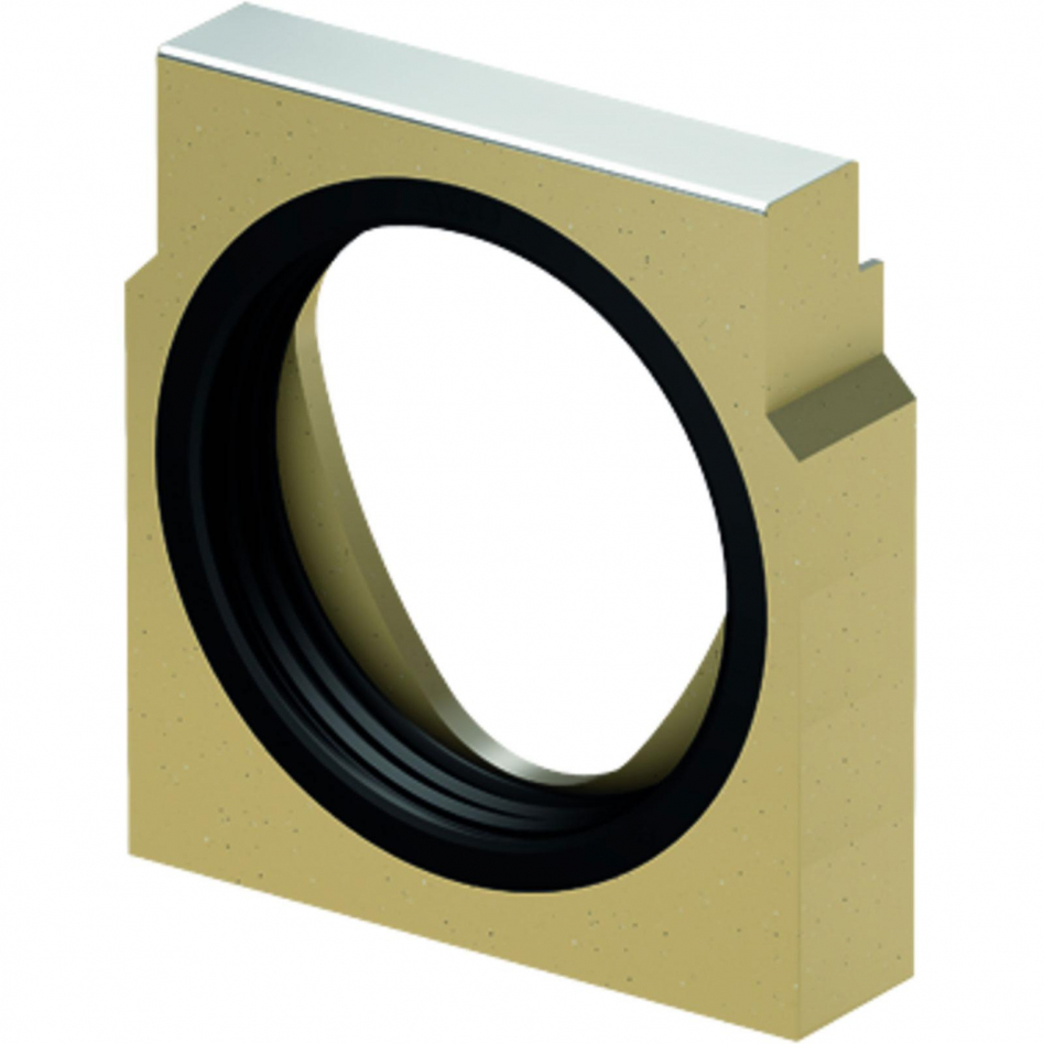 ACO Drain Multiline Seal in Stirnwand für Rinnenende mit horizontalem Rohranschluss, Edelstahl, 20,DN/OD 150,V150 Image