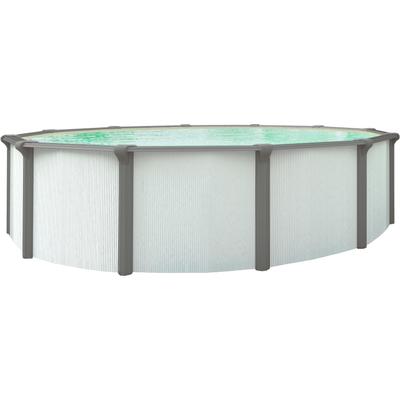 Rundpool KWAD "Green line Evolution", weiß (weiß, design, innenfarbe: sand), H:1,32cm Ø:5,5cm, Schwimmbecken, 5,5x1,32 white- design Folie in blau, sand oder grau erhältlich