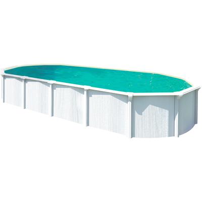 Ovalpool KWAD "Green line Evolution", weiß (weiß, innenfarbe: sand), B:3,7cm H:1,32cm L:6,1cm, Schwimmbecken, 6,1x3,7x1,32 weiß Folie in blau, sand oder grau erhältlich
