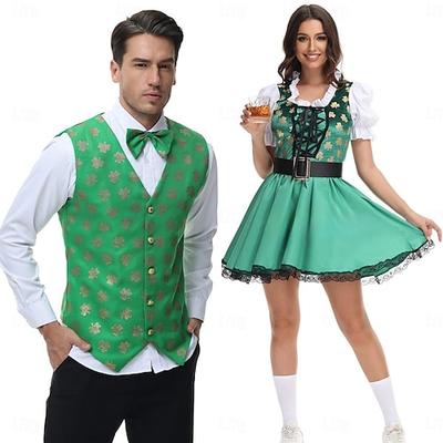 Paare Oktoberfest Bier Internationales Bierfest Kostüm Bluse Hemd Dirndl Kleid Lederhosen Bayerisch Bayerisch Wiesn Herren Damen Trachtenmode Stoff Halloween Karneval Image