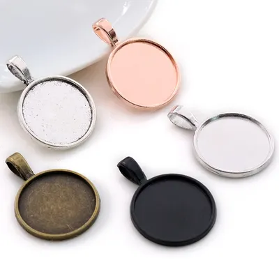 10pcs 20mm Inner Size Rhodium Antique Silver Plated Bronze Rose Gold 5 Colors Classic Style Cabochon