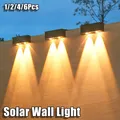 Applique Murale Solaire d'Extérieur Lampe de Clôture Étanche Spot Ultra Lumineux Éclairage pour