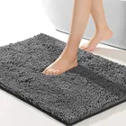 Tapis de salle de bain en Chenille de luxe, tapis de salle de bain super doux et moelleux, lavable en machine, tapis en peluche antidérapant adapté pour