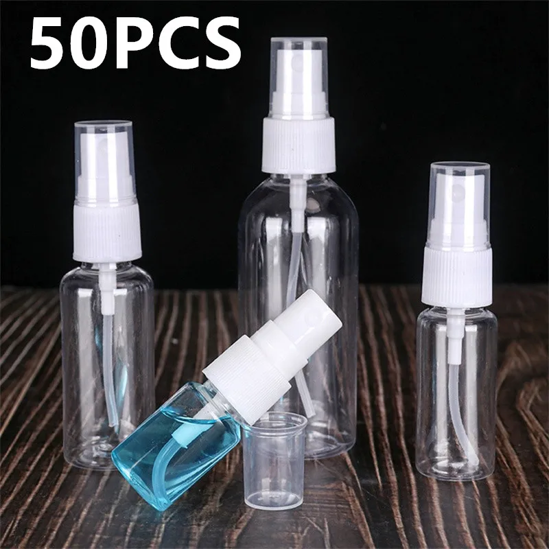 10/50PCS 10ml 20ml 30ml 50ml 100ml Bottiglia di plastica riutilizzabile Bottiglia di profumo Atomizzatore Bottiglia spray vuota Strumento da viaggio portatile