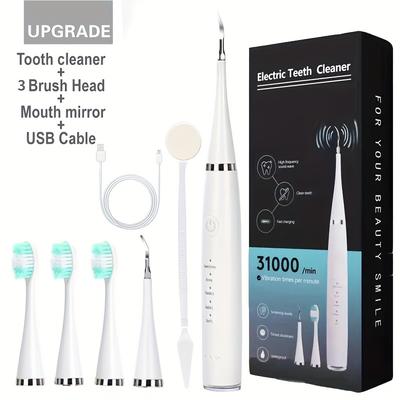 Teeth Cleaner Kit With Electric Toothbrush, Home Oral Care, Multiple Cleaning Modes, Usb Rechargeable With Tool Accessories Father's Day Gift