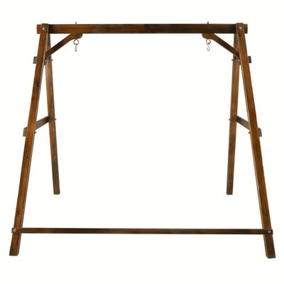 TEMU Swing Frame Courtyard Wood Swing Frame Reinforcement -based Paint 660lbs 6.2 * 4.4 * 5.7ft Carbonized Color (swing Frame Only)