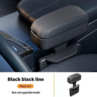 TEMU Adjustable Leather Car Armrest Box, Universal Fit Raised Pad With Storage, Ease Driving Fatigue, Multifunctional Auto Interior Accessory