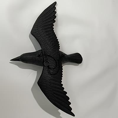 TEMU 1pc Crow Decoy - Fake Decoy For Attracting , Hunting, Birds, Halloween Decoration - Yard, Garden, Deck, Patio Image