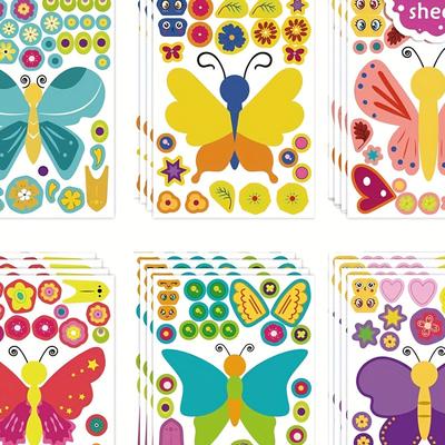 12/18/24sheets Make A Face Butterfly Stickers, Make Your Own Butterfly Decals For Diy Arts Projects Scrapbooking