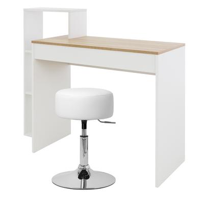 Schreibtisch mit Regal 110x72x40 cm Weiß/Holz Sonoma Eiche
