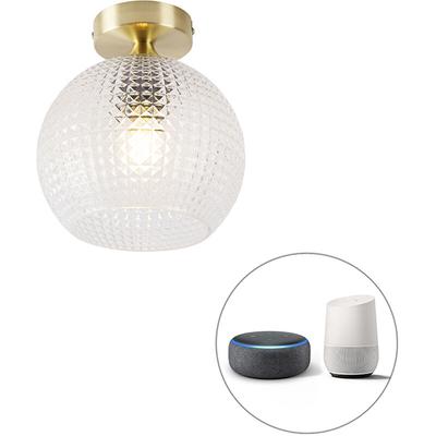 Qazqa - Smarte Art Deco Deckenleuchte Messing inkl. wlan A60 - Sphere Image