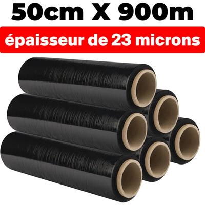 Europalamp - 6 rollen filmstrecke schwarz opak 50cm900m und 23 Mikron Dicke µ.