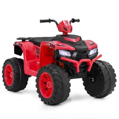 Costway 24V Kids Ride-On Electric ATV with Wireless Connection for Toddlers 3-8 Years Old-Red