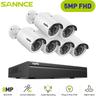 SANNCE Kit Videosorveglianza di rete PoE da 5 MP FHD, NVR di sorveglianza da 8 canali 5 MP con