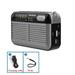 FM Radio Portable Stereo Radio Bluetooth Speaker with LED Display Built-in Battery TF Card USB Music Player Support Headset