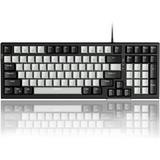 Compact 80% Mechanical Gaming Keyboard Hot-Swappable Mechanical Keyboard With Number Pad And Red Switches Blue Led Backlit Keyboard 98 Keys For Windows Pc Mac Black Grey