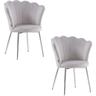 Lot de 2 chaises nymphea Chrome assise Velours Gris