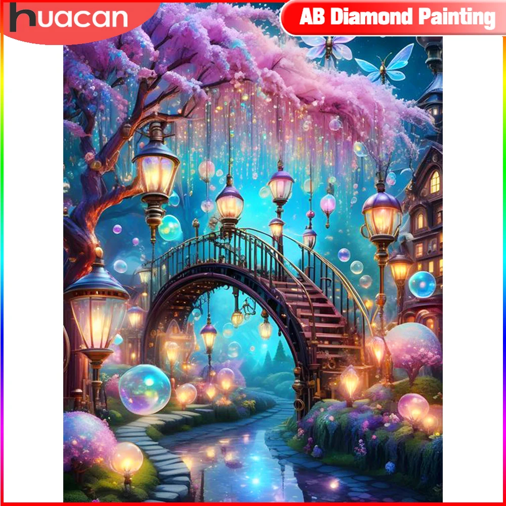 HUACAN-Kit de peinture diamant de dessin animé, décoration d'intérieur bricolage, gâteau, biscuit, nourriture de mosaïque, carré complet, rond, invitation, 5D