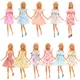 1/stücke Frühlings blumen druck Kleid für Barbie Puppen Kleidung ländliche Mode Outfit Mädchen