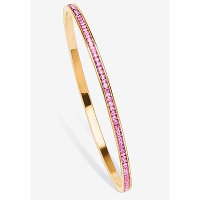 Women's Gold Tone Stackable Eternity Bangle Bracelet Birthstones 7.5" by PalmBeach Jewelry in October