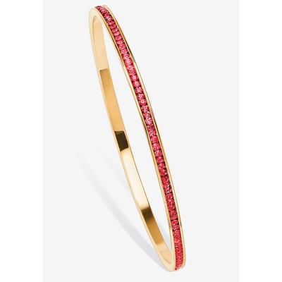 Women's Gold Tone Stackable Eternity Bangle Bracelet Birthstones 7.5" by PalmBeach Jewelry in July