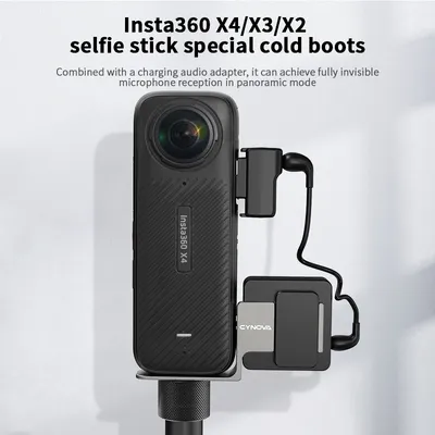 Invisible Mic Cold Shoe for Insta360 X4 / X3 / ONE X2 Mic Adapter for RØDE Wireless GO Camera Accessories For Insta 360 X4 X3 X2