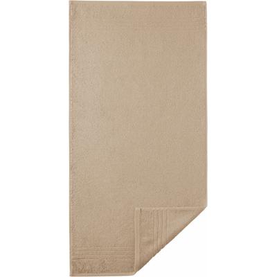 Badetuch EGERIA "Madison", braun (hellbraun), B:70cm L:140cm, Walkfrottee, Obermaterial: 100% Baumwolle, Handtücher (Packung), Uni-Programm mit Streifenbordüre, reine Baumwolle Image