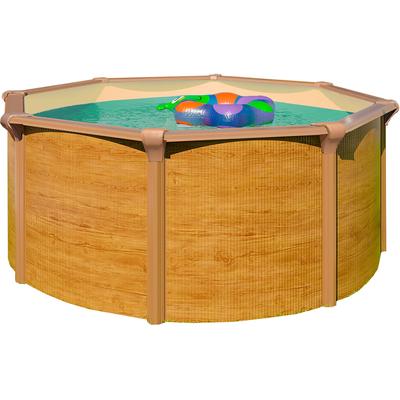 Rundpool KWAD "Green line Evolution", beige (wood, innenfarbe: sand), H:132cm Ø:360cm, Schwimmbecken, 3,6x1,32 wood Folie in blau, sand oder grau erhältlich