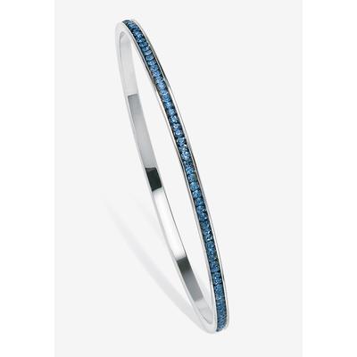 Women's Silver Tone Eternity Bangle Bracelet Simulated Birthstones 7.5" by PalmBeach Jewelry in September