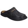 Sabot JOSEF SEIBEL "KLAUS", Herren, Gr. 42, schwarz (schwarz, cognac), Leder, casual, Schuhe Clog, Sommerschuh, Schlappen, Hausschuh, mit gepolsterter Lederinnensohle