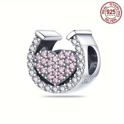 1pc 925 Sterling Silver Horseshoe Lucky 4 Leaf Clo...