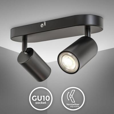 B.K.Licht LED Spotleuchte schwenkbar Retro Schwarz GU10 Deckenlampe Flur Schlafzimmer Spot