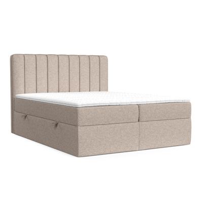 Boxspringbett mit Kopfteil aus Webtstoff, 160x200 cm