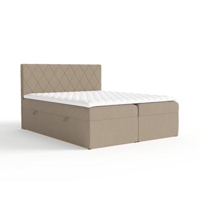 Boxspringbett mit Kopfteil aus Samtstoff, 140x200 cm