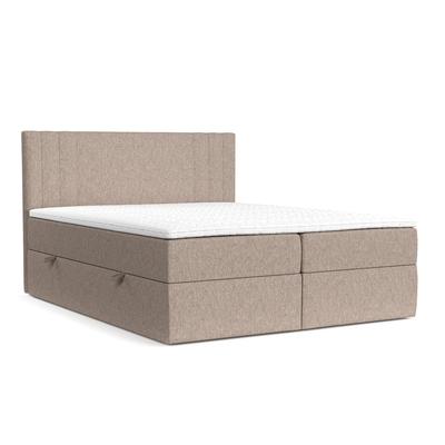 Boxspringbett mit Kopfteil aus Webstoff, 120x200 cm