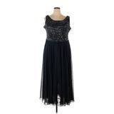 Jkara Cocktail Dress - Formal Scoop Neck Sleeveless: Blue Dresses - Women's Size 18 Plus