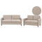 Sofa Set Taupe Stoff 5-Sitzer Gepolstert mit Stauraum für 5 Personen Modernes Retro Design Couch Wohnzimmermöbel