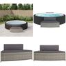 Bancs de spa avec coussins 2 pcs gris résine tressée - banc de spa - bancs de spa - Home & Living