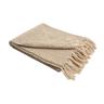 Rideaudiscount - Fouta, Jeté de Lit, Plaid 100% Coton 120 x 160 cm avec Franges Beige