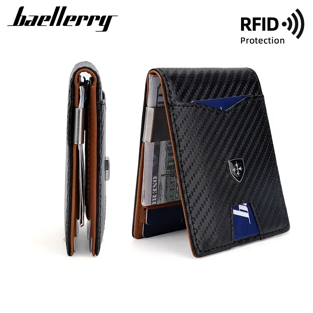 Portafogli da uomo di lusso in fibra di carbonio Rfid Porta soldi Porta carte da uomo sottile e sottile Portafoglio per uomo Porta carte di credito piccola borsa corta