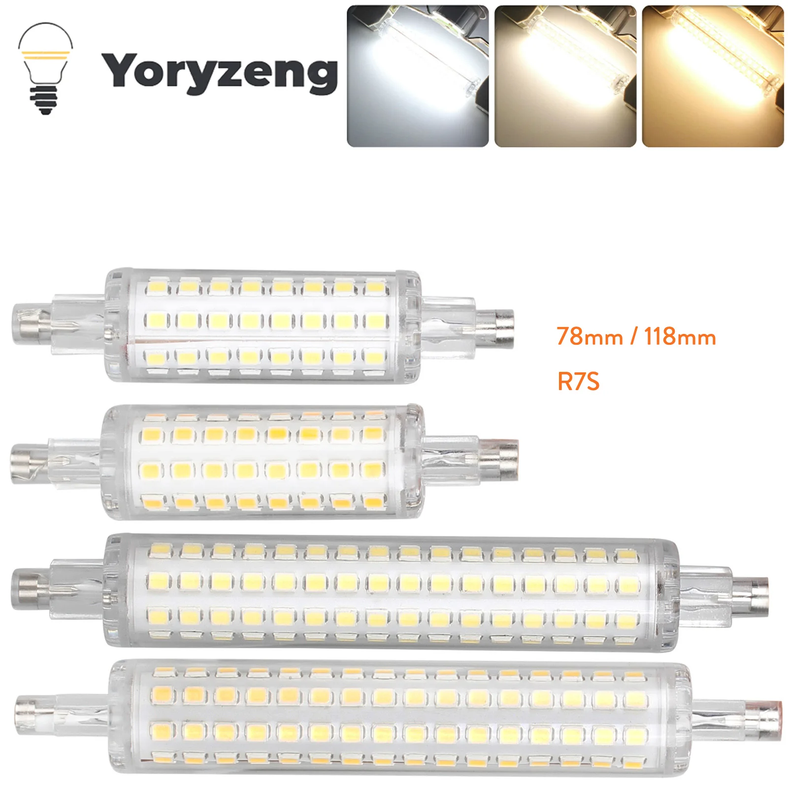 12W 16W R7S 78mm 118mm LED Flutlichtlampe 64LEDs 128LEDs 2835 SMD Ersetzen Sie 60W 120W Halogen 110V 220V Lampe Image