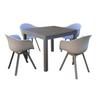 set tavolo in alluminio cm 90/180 x 90 x 75 h con 4 poltrone Jessie