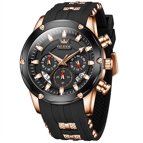 Neue Olevs Marke Herren Geschäfts Uhr Luminous Chronograph 24-Stunden Anzeige Modetrend multifunktionale Quarzuhr wasserdichte Freizeit Sport Herrenarmbanduhr