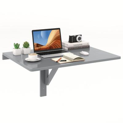 Costway 31.5 x 23.5 Inch Wall Mounted Folding Table for Small Spaces-Gray