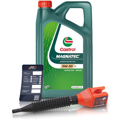 Castrol 5 L Magnatec 0W-30 C2 + Ölwechsel-Anhänger + Einfülltrichter [Hersteller-Nr. 15F6BD] Image