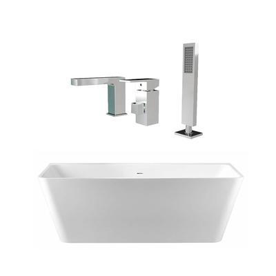 Randolph Morris Axton 67 Inch Acrylic Double Ended Freestanding Bathtub and Faucet Package RMBP39-67-CPF7