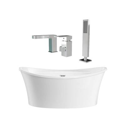 Randolph Morris Silas 66 Inch Acrylic Double Slipper Freestanding Tub and Faucet Package RMA1-CPF7